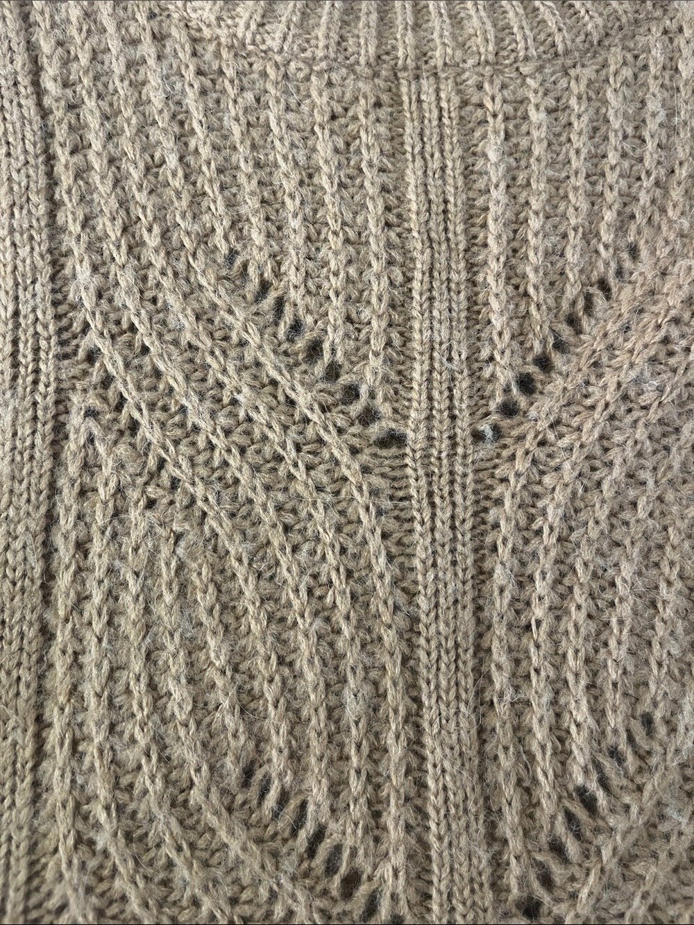 Madewell Charley Alpaca Blend Cozy Cable Knit Crewneck Camel Sweater Large - Picture 6 of 9